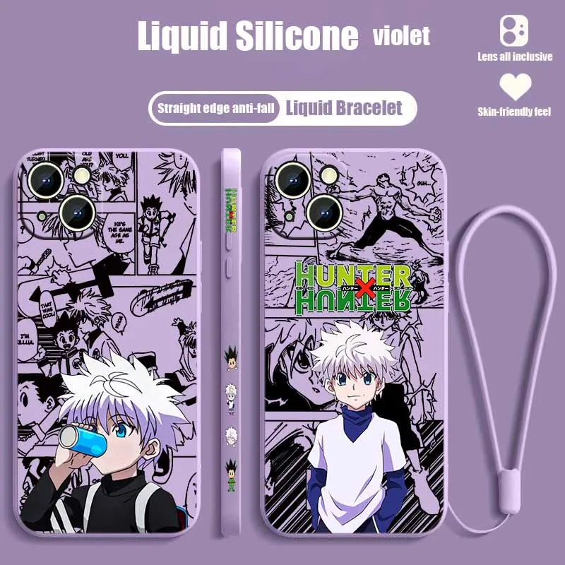 เคสโทรศัพท์ลาย Hunter×Hunter Killua Zoldyck สำหรับ Xiaomi POCO X7 X6 X5 X4 X3 NFC GT M6 M5 M4 F6 F5 F2 F1 Pro แบบสายคล้องมือ