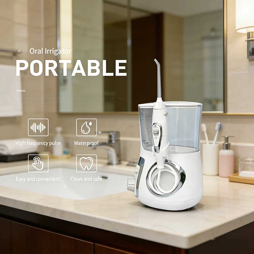 

Electric Desktop Dental Water Flosser 800ML Tank, 10 Modes Adjustable Oral Irrigator, Powerful Cleaning for Teeth Gaps