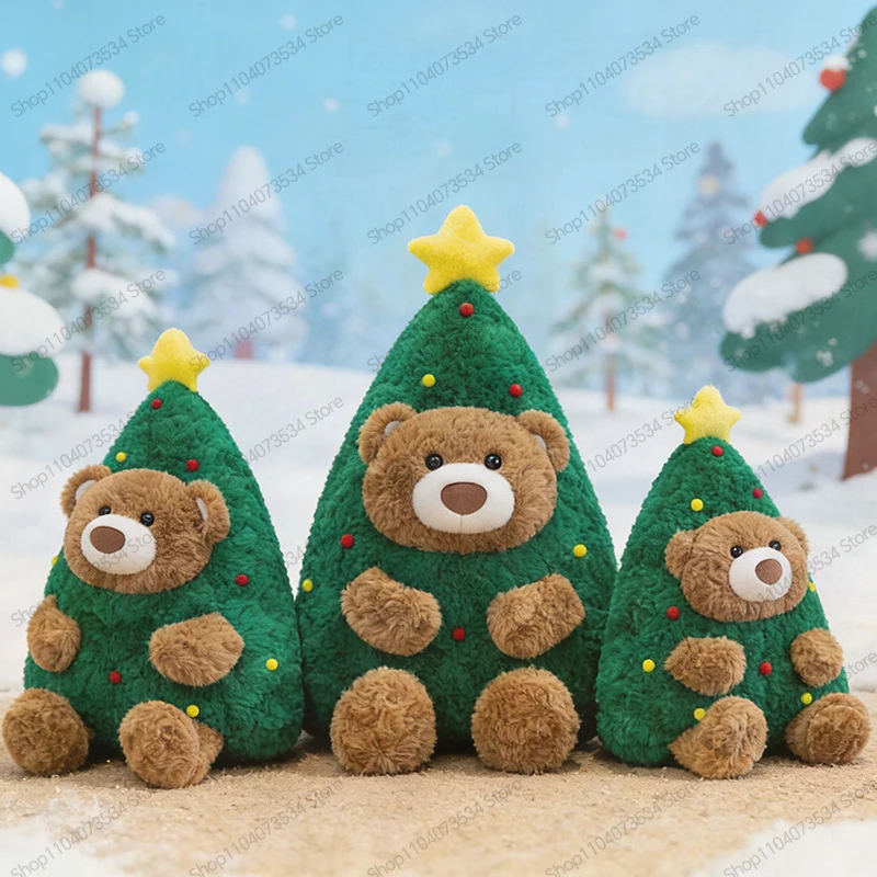 

Kawaii Stuffed Doll Cute Christmas Bear Plush Toy for Kids Anime Birthday Gift Soft Stuffed Pillow Sofa Cushion Holiday Present