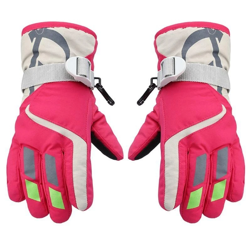 

QX2D Boys Girls Winter Warm Windproof Sports Ski Gloves Kids Breathable Gloves