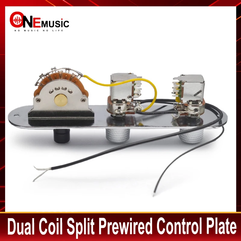 

Dual Coil Splitting Circuit for TL Style Guitar Push/Pull-250K Pots Vintage Prewired Control Plate Harness Guitar Parts, Chrome