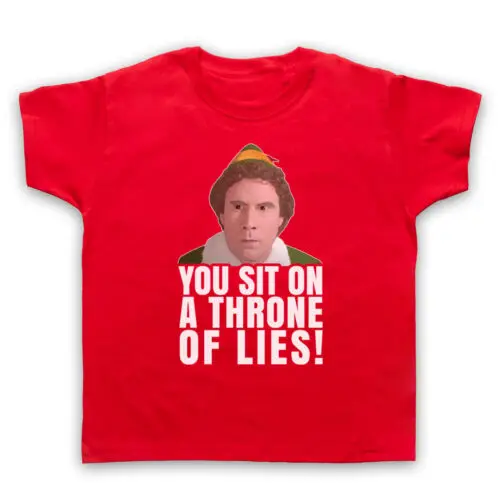 ELF UNOFFICIAL BUDDY YOU SIT ON A THRONE OF LIES SANTA WOMENS T-SHIRT