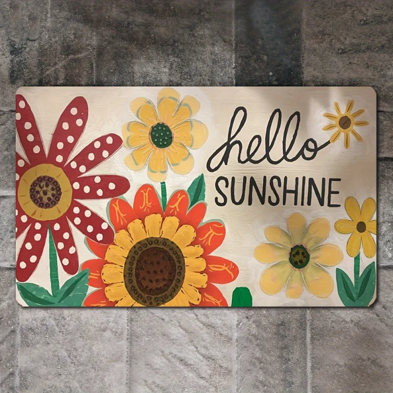 VIKAMA Outdoor Doormat Weatherproof Fade Resistant Easy Clean Durable Entrance Mat for Front Door Patio Garden Decor Rug