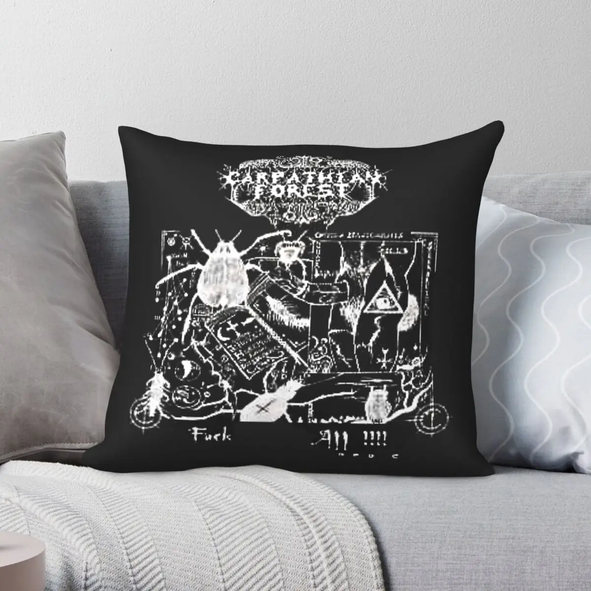 Carphatian Forest Norwegian Pillowcase Polyester Linen Velvet Pattern Zip Decorative Throw Pillow Case Sofa Seater Cushion Cover