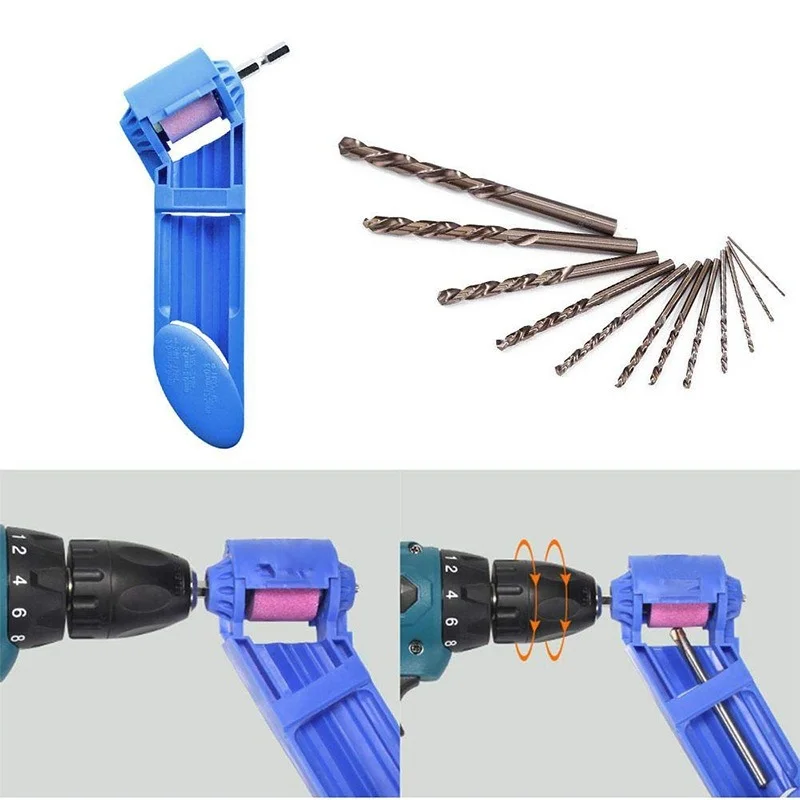 1 Set Corundum Grinding Wheel Drill Bit Sharpener Titanium Drill Portable Drill Bit Powered Tool Parts 2020