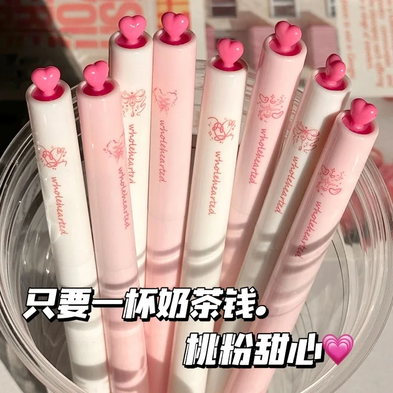 4Pc Peach Powder Sweetheart Rotating Core Erasable Pen High Value  Wind 0.5mm Neutral Pen for Students To Practice  Kawaii Pens