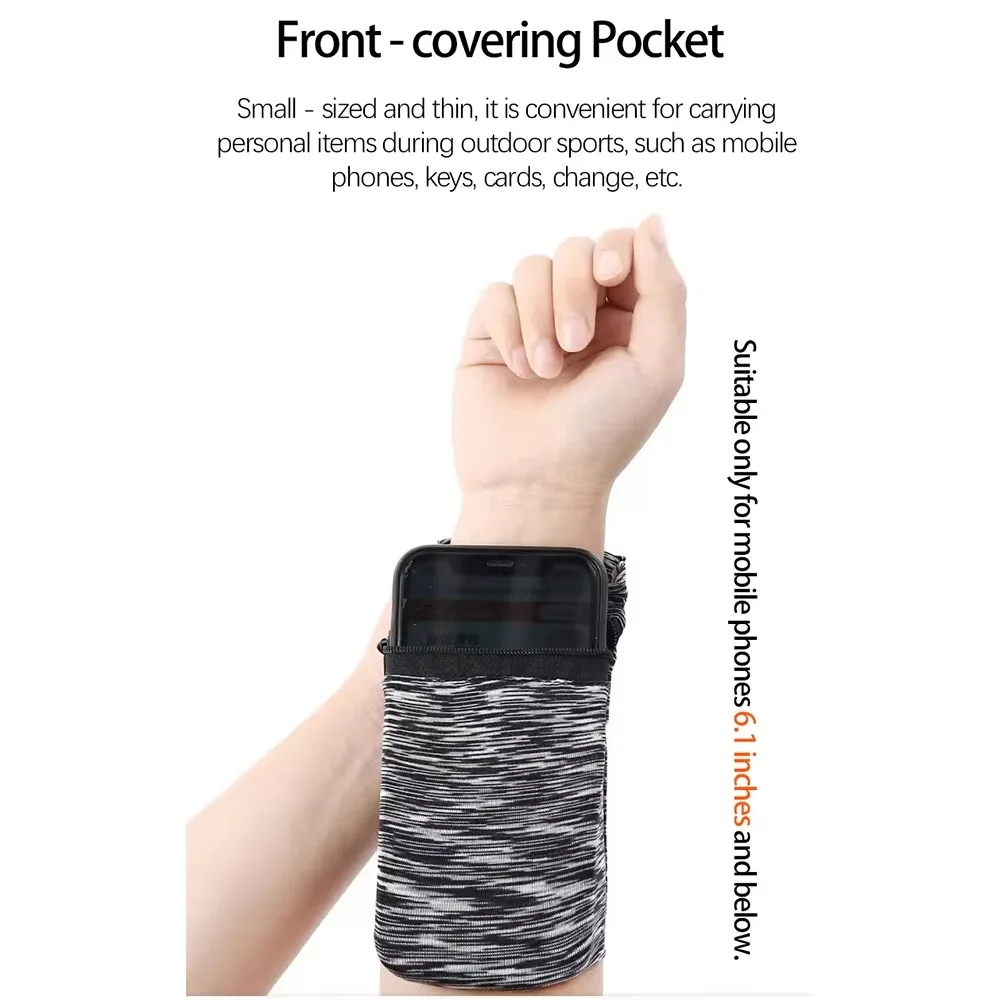 Sports Wrist Bag Outdoor Running Fitness Spring Summer Arm Pocket Breathable Zipper Quick Drying Ice Silk Men Women Wristlet