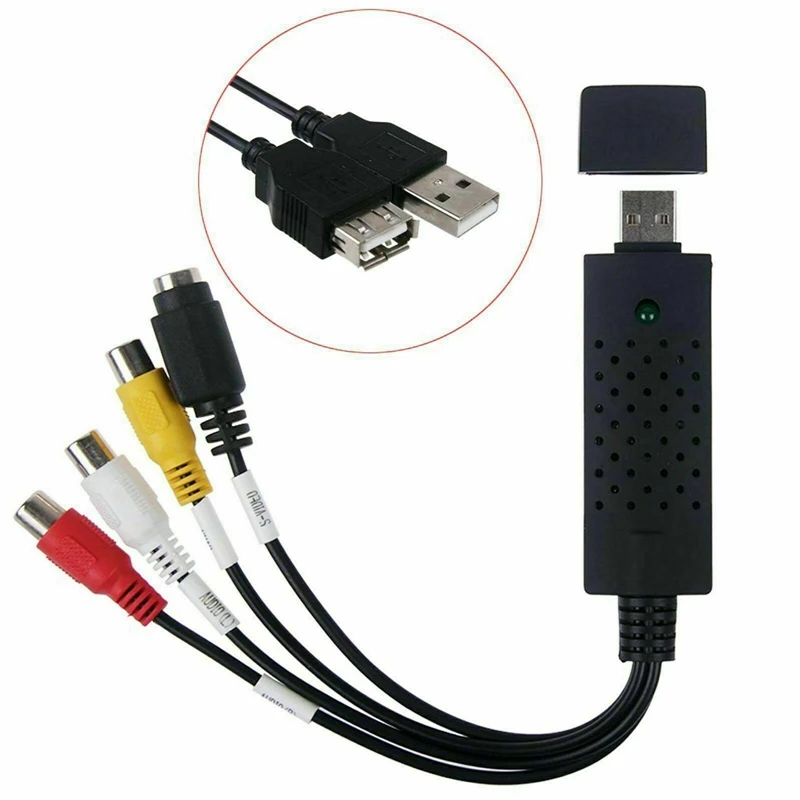 USB 2.0 Video Capture Capture Card Adapter Chipset UTVF 007 TV DVD VHS Audio Capture S Video USB Converter Windows10