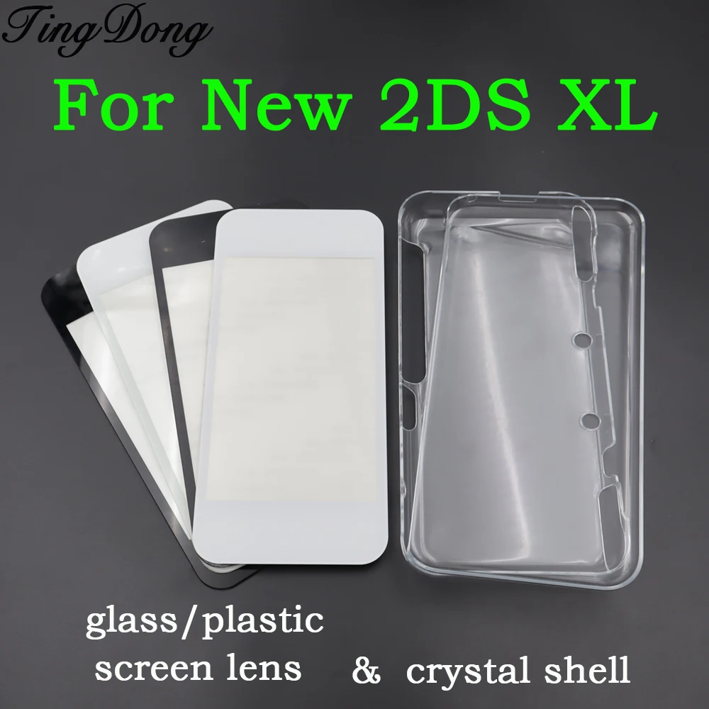 1 Set Transparente Schutzhülle aus Kristallglas für die neue 2DS XL/LL Konsole, kristallklare Hartschale + Displayschutzfolie für den oberen Bildschirm.
