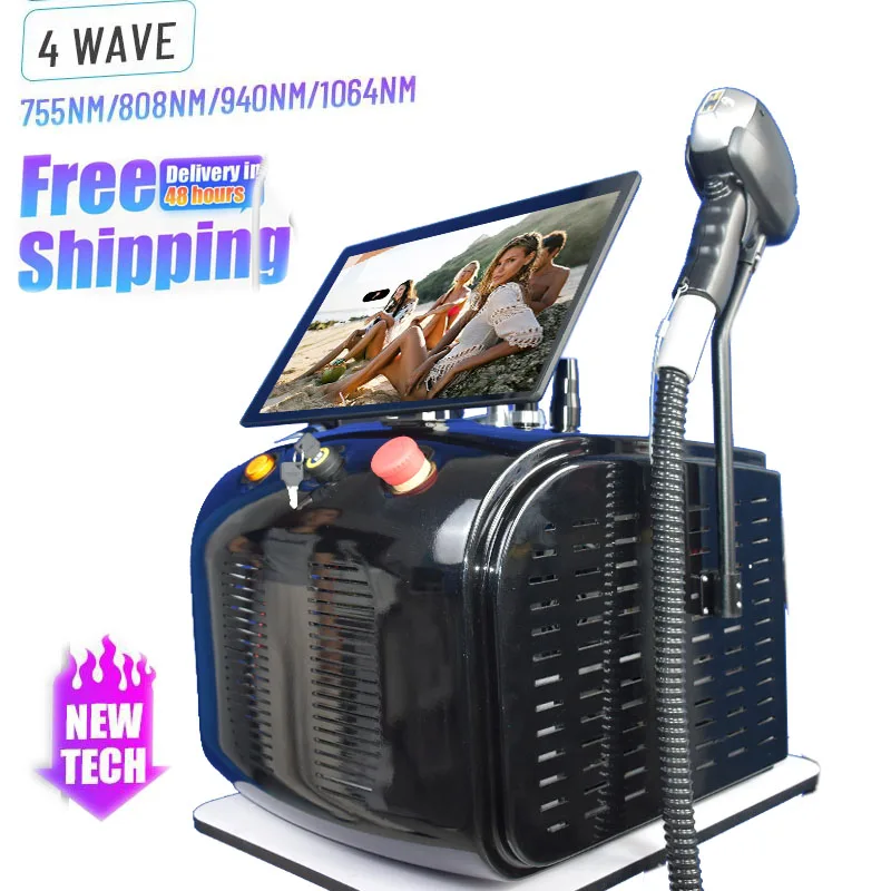 Portable 4 Wave DiodeHair Removal Ice Cooling Beard BodyDevice