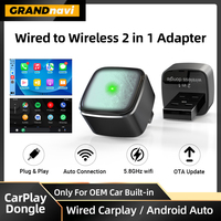 2025 2in1 Wireless Carplay Android Auto Box Wired to Wireless Dongle Automatic Connect Adapter Bluetooth Plug&Play Mini Box