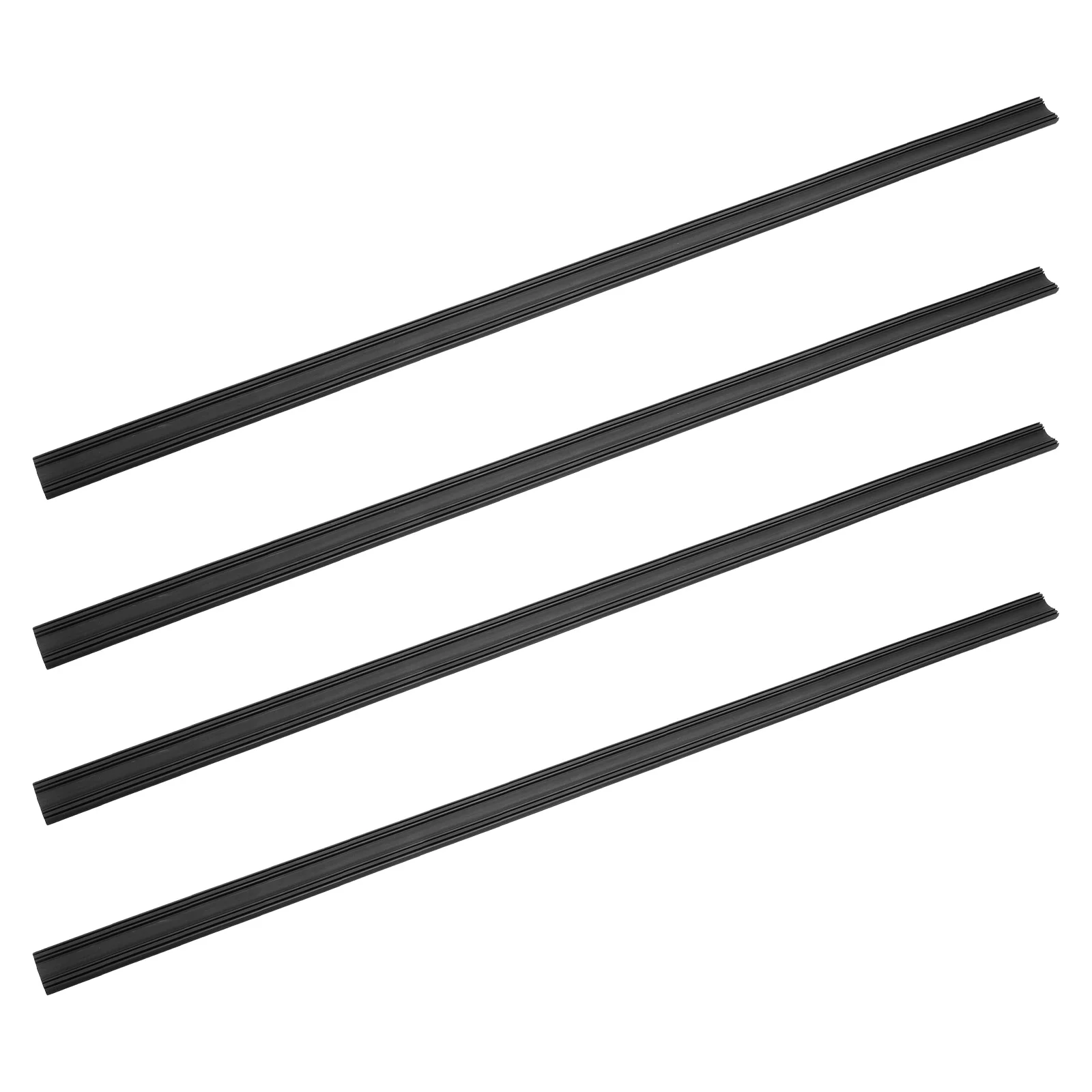 

4pcs Boneless Wiper Blades Car Windshield Rubber Refills Black Replacement Versatile Fit Efficient Cleaning Performance