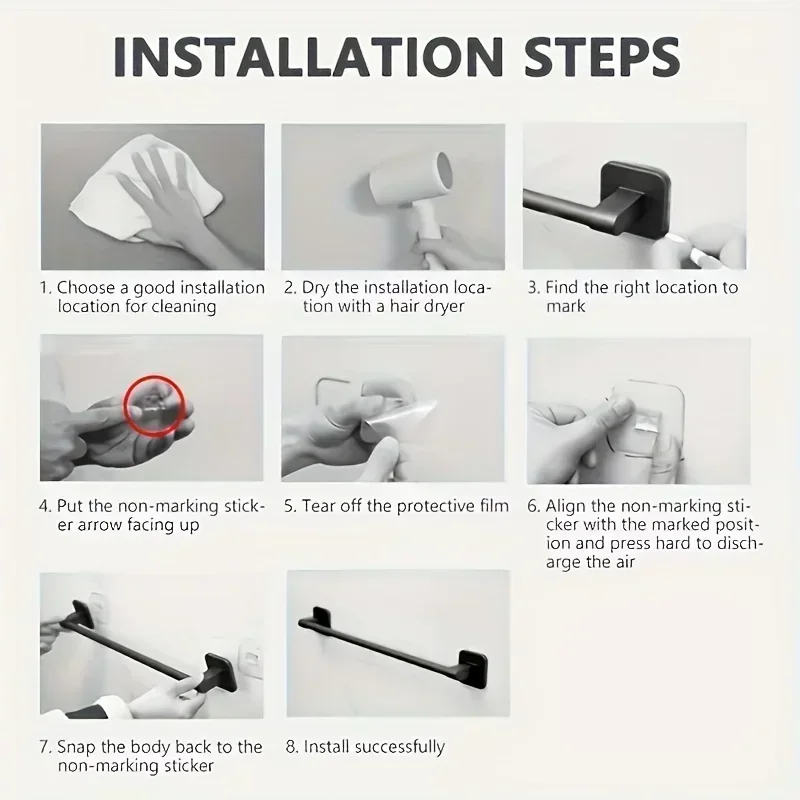 الحمام منشفة رف منشفة حامل ذاتية اللصق الحمام منشفة رف السنانير رف الحمام دون الحفر Towelrack الحمام