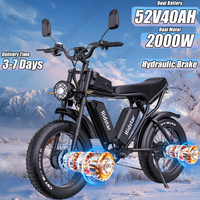 Ridstar Q20 Ebike 2000W Dual Motor 52V40AH Dual Battery City Electric Bike 20*4.0 Inch Fat Tire Aldult Mountain Electric Bicycle