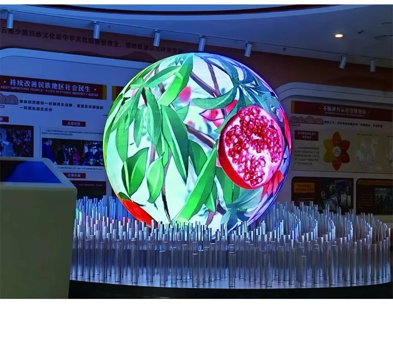 Custom 3D Screen Spherical P2.5/P3 Indoor/Outdoor Advertising Circular LED Display HDR10 1500cd Brightness 5-Year Warranty for