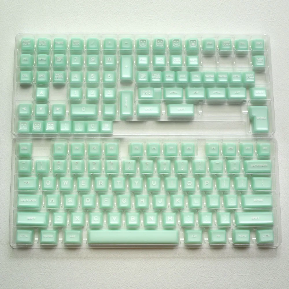 Imagem -06 - Echome Green Jade Tema Keycap Grupo Pbt Dye Subbed Tampão do Teclado Translúcido Perfil SA Presente do Teclado Mecânico