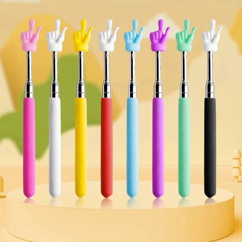1/2PCS Stainless Steel Teach Stick Teacher Extendable Pointer Finger Reading Stick Teaching Tools Handheld Blackboard Pointer