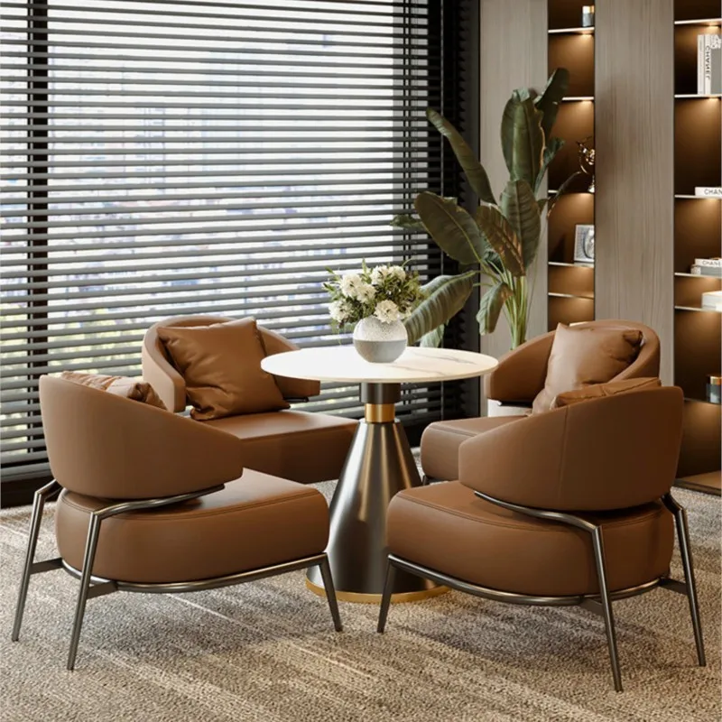 MOMO Light Luxury Negotiation Chair Combination Sales Office Business Negotiation Chairs Cafe Reception Rest Area Sofa Chair