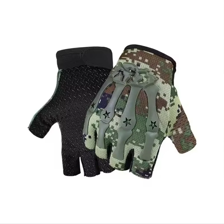 Outdoor-Radfahren, Halbfinger, Rutschfeste Taktikhandschuhe für Herren und Damen, Fitness, Bergsteigen, Angeln, Halbfinger, Fahrradhandschuhe – Detail 7