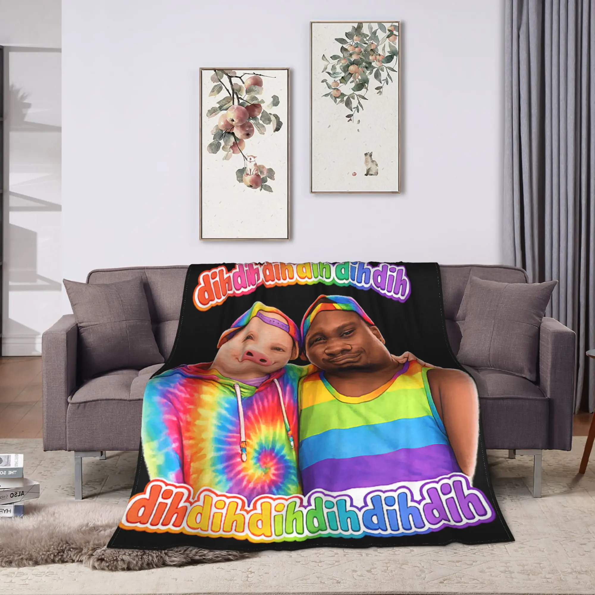 John Pork Dequavious Pork Dih Gay Pride Month Brainrot Meme Flannel Blankets Girl Warm Throw Blanket Spring Home Decor Bedspread
