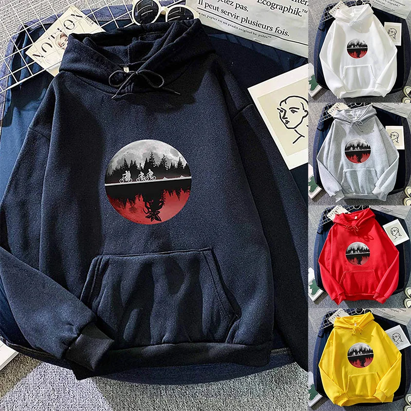 New Autumn Winter Upside Down Sweatshirt  American High Street Fashion Harajuku Casual Loose Pullover Creative Patterns Tops