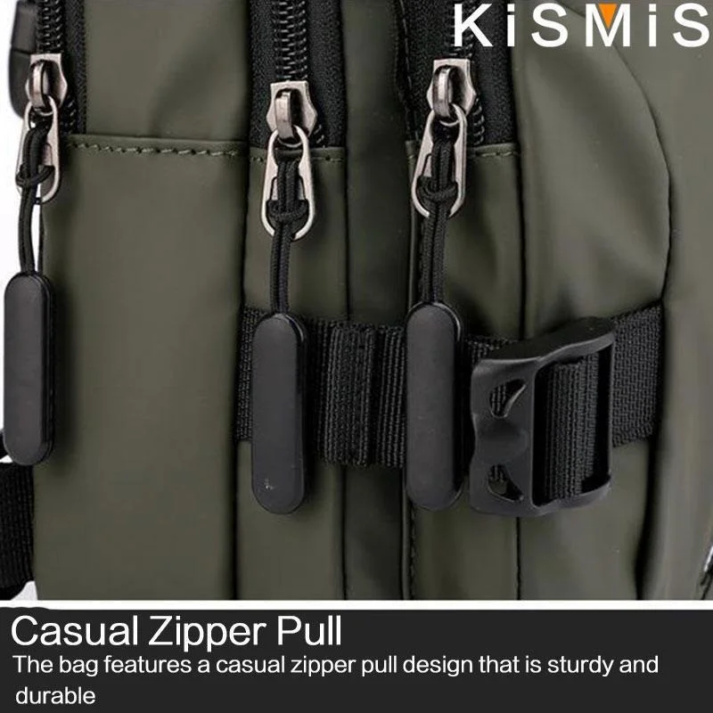 KISMIS Herren Multifunktions-Umhängetasche, Schultertuch, Brusttaschen, Umhängetasche, lässig, für Herren, USB-Ladehandtasche – Detail 9