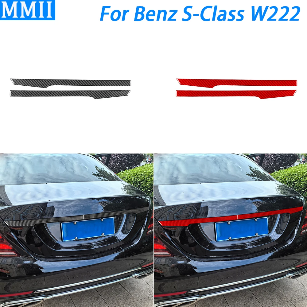 

Для Benz S-Class w222 2013-2020 настоящая углеродная волоконная задняя панель багажника декоративные полосы украшение автомобиля аксессуары стикер