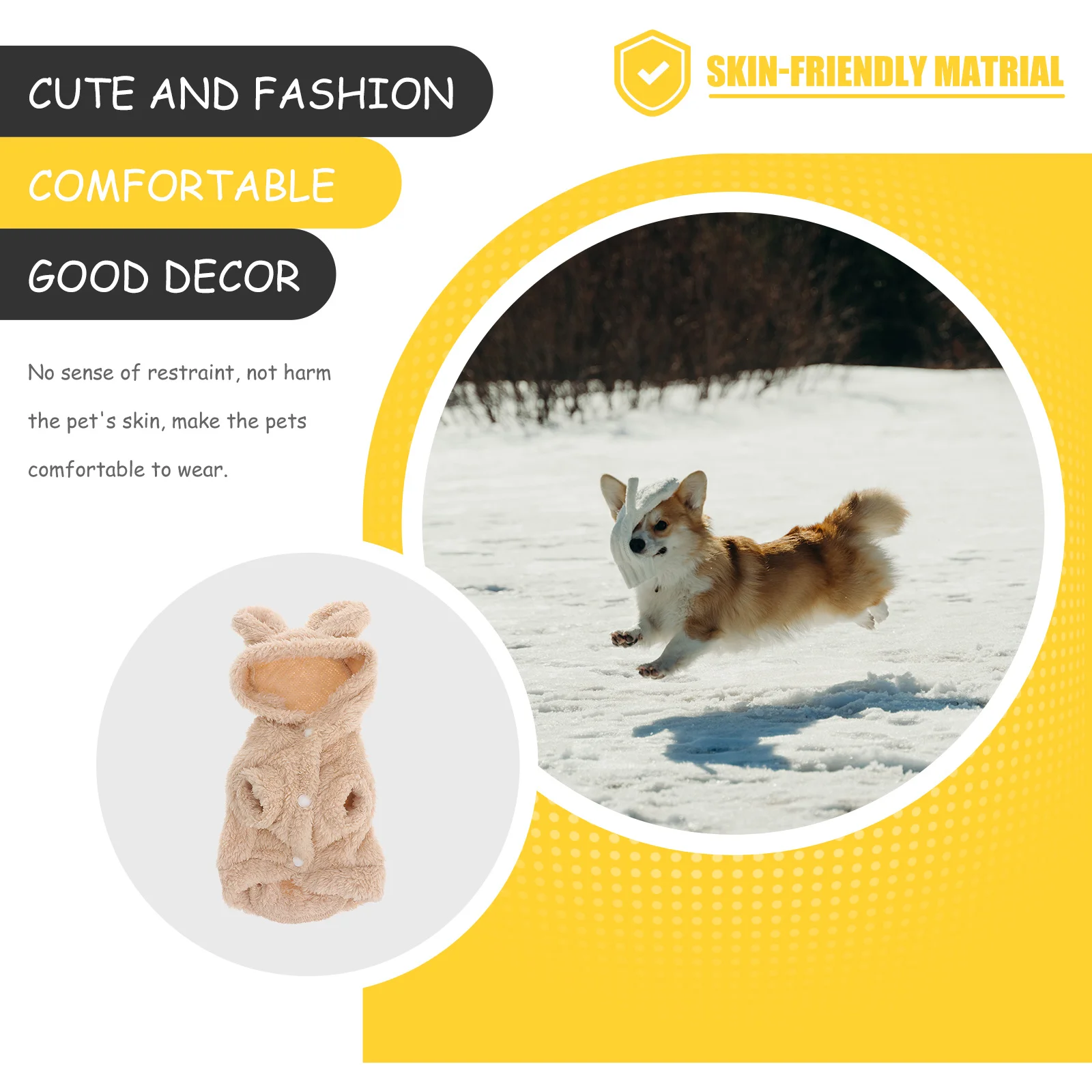

Pet Dog Bear Ears Autumn Winter Clothes Apricot S Hooded Fleece Thickened Dog Sweaters Christmas Wear Winter Clothes