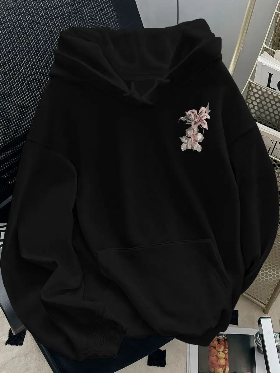 Resyla Women's Floral Print Casual Drop Shoulder Sweatshirt
