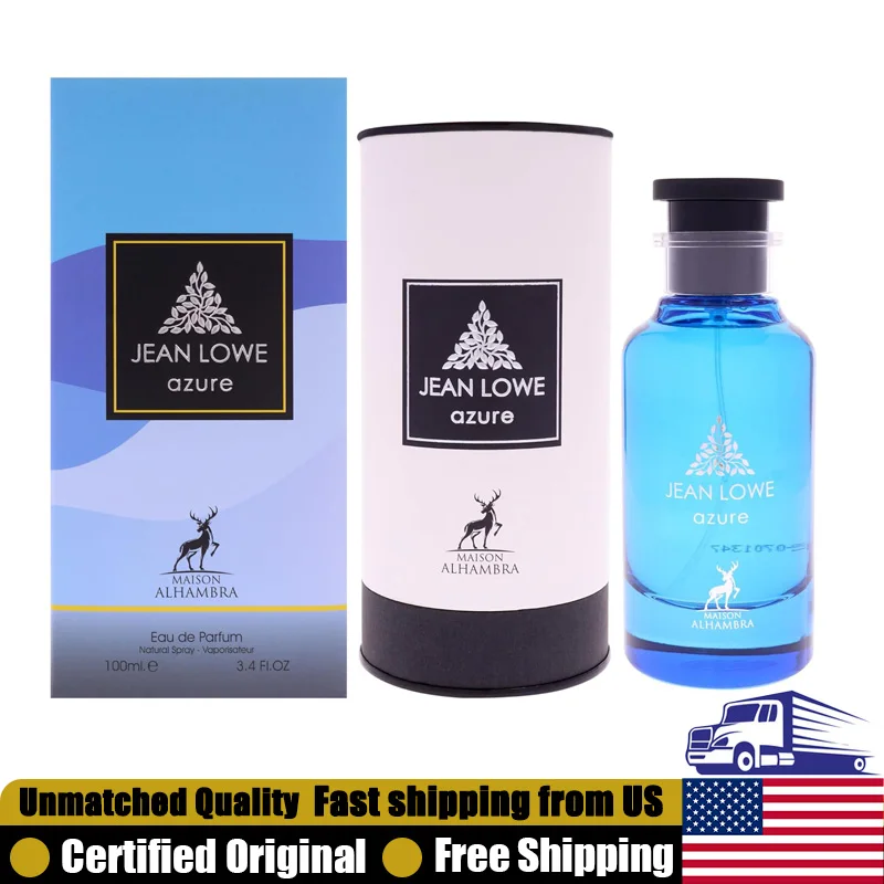 

Maison Alhambra Jean Lowe Azure Eau de Parfum 3.4 Oz Premium Arabian Perfumes Long-Lasting Oriental Citrus Unisex Cologne 100 ML