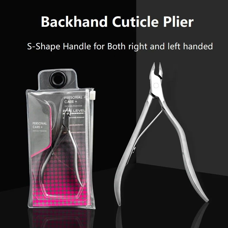 

Backhand Manicure Cuticle Nippers 4mm Left Handed Professional Cuticle Pliers Nail Clipper Trimmer Pedicure Cuticle Scissors