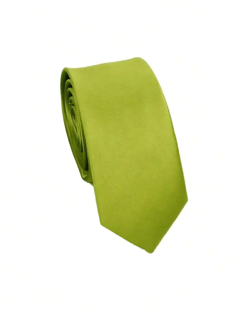 Juego de 3 piezas de corbata de satén para hombre, verde oliva, con pañuelo de bolsillo y pin de solapa, para bodas, negocios y ocasiones formales.