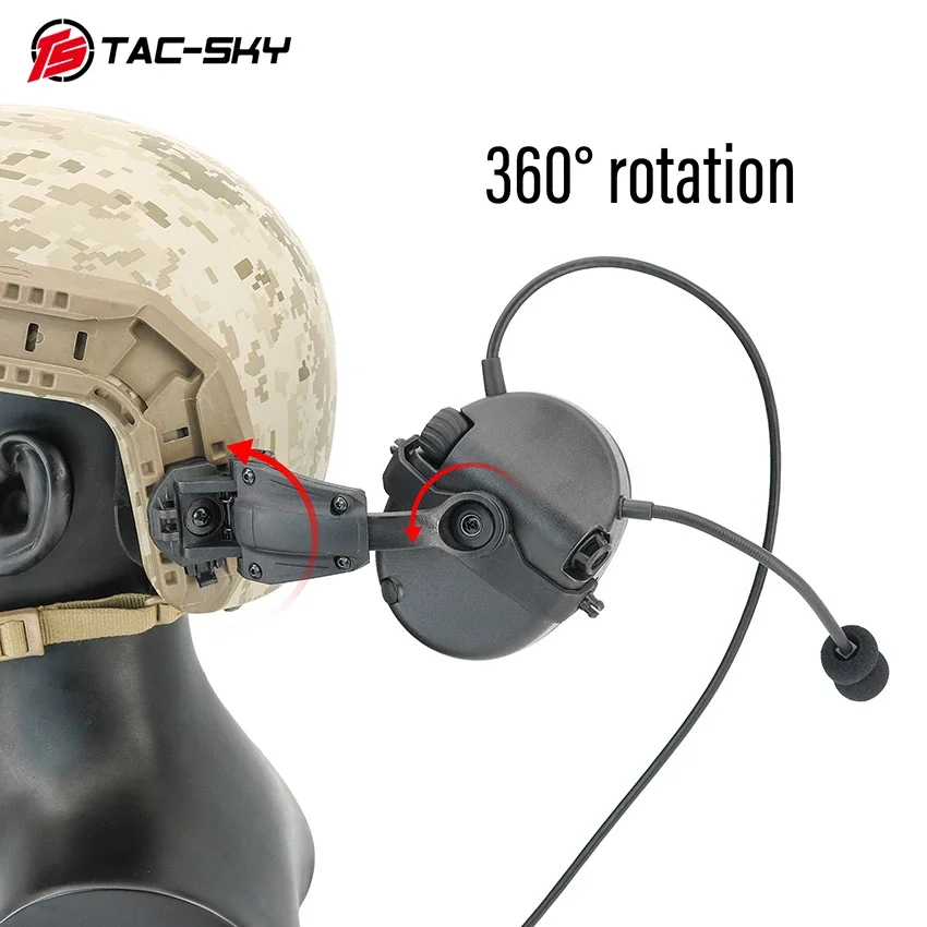 Single-sided Communication Tactical Headset, with ARC Rail Headphones Stand, with Tactical U94 Ptt for Baofeng Walkie-talkie