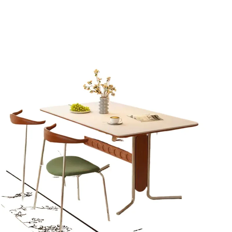 

Family B & B medium and ancient style solid wood dining table,rock slab rectangular dining table and chairs