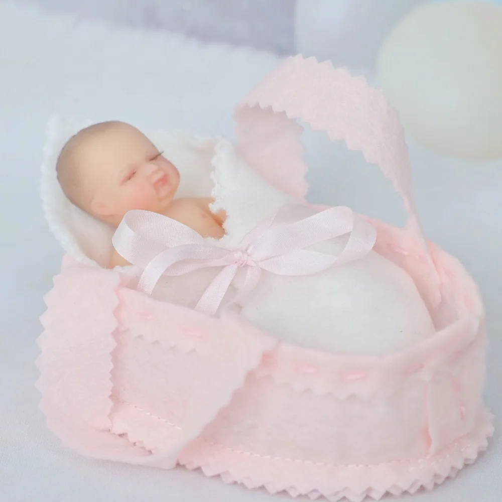 

Cloveray 4 inch Mini Full Body Soft Realistic Silicone Baby Doll Cute Reborn Baby Doll Handmade Newborn Baby Doll Toy Kid Gift