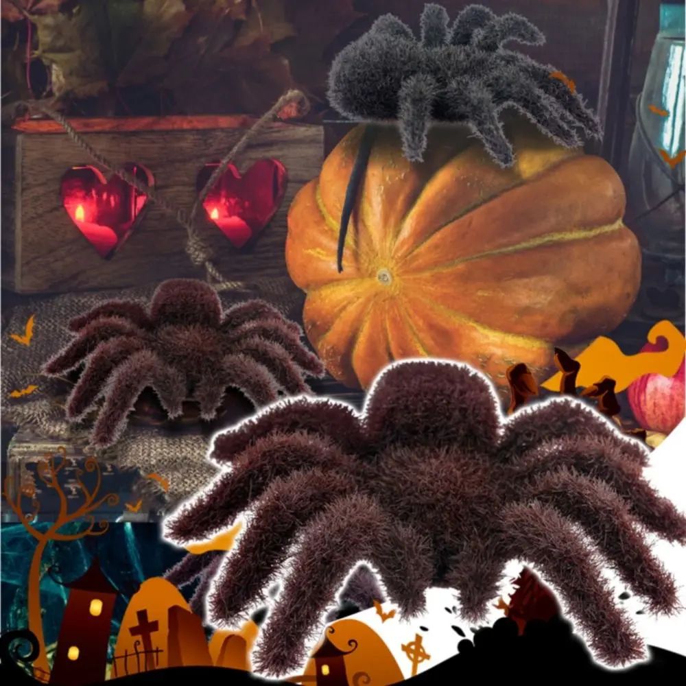 مخيف واقعية هالوين العنكبوت الحلي 3D DIY محاكاة الشعر العنكبوت المعلقات الكرتون العنكبوت الاصطناعي نموذج هالوين #3