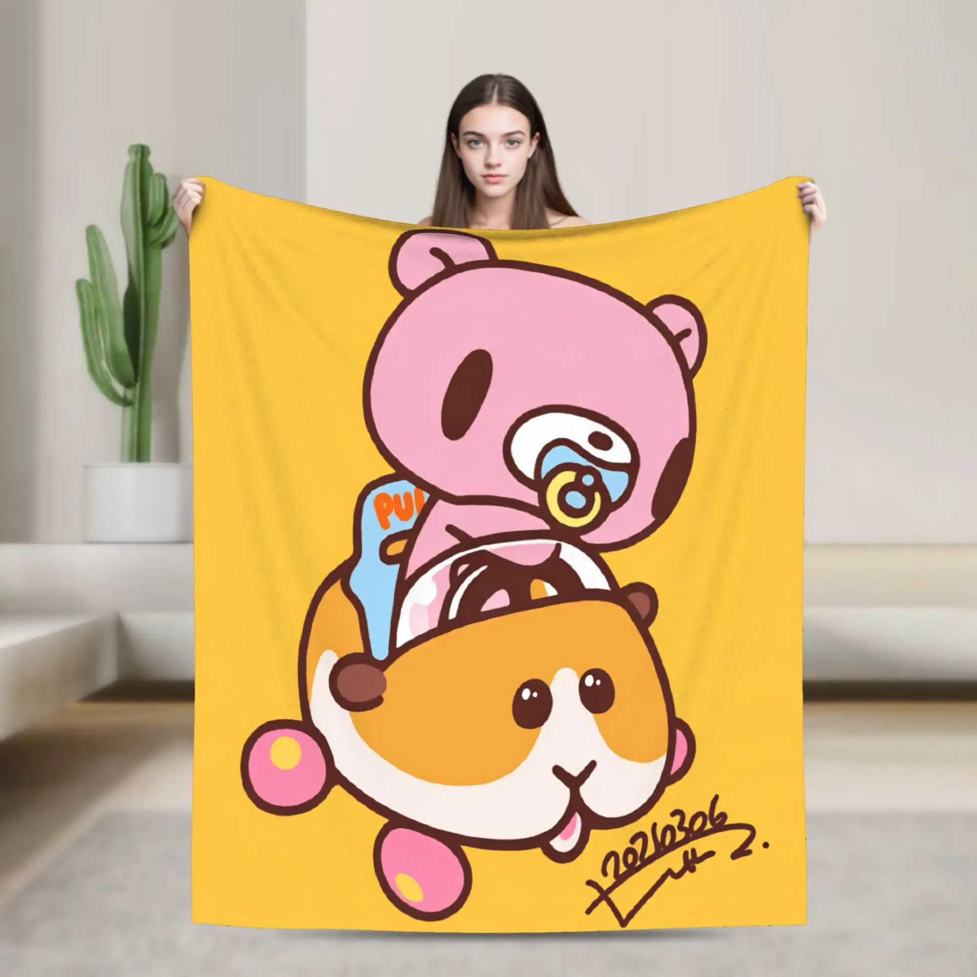 Super Soft BlanketsGirls Boys Picnic G-Gloomy Bear Bedding Throws  Flannel Bedspread For Couch Chair Funny Sofa Bed Cover