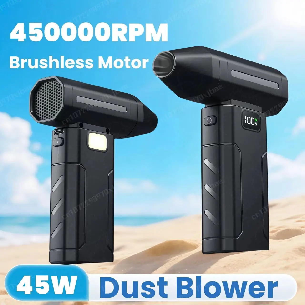 

450000RPM High Power Dust Blower LED-Lighting Brushless Motor Violent Fan 5-gear Speed Adjustable Turbo Jet Blower Strong Winds