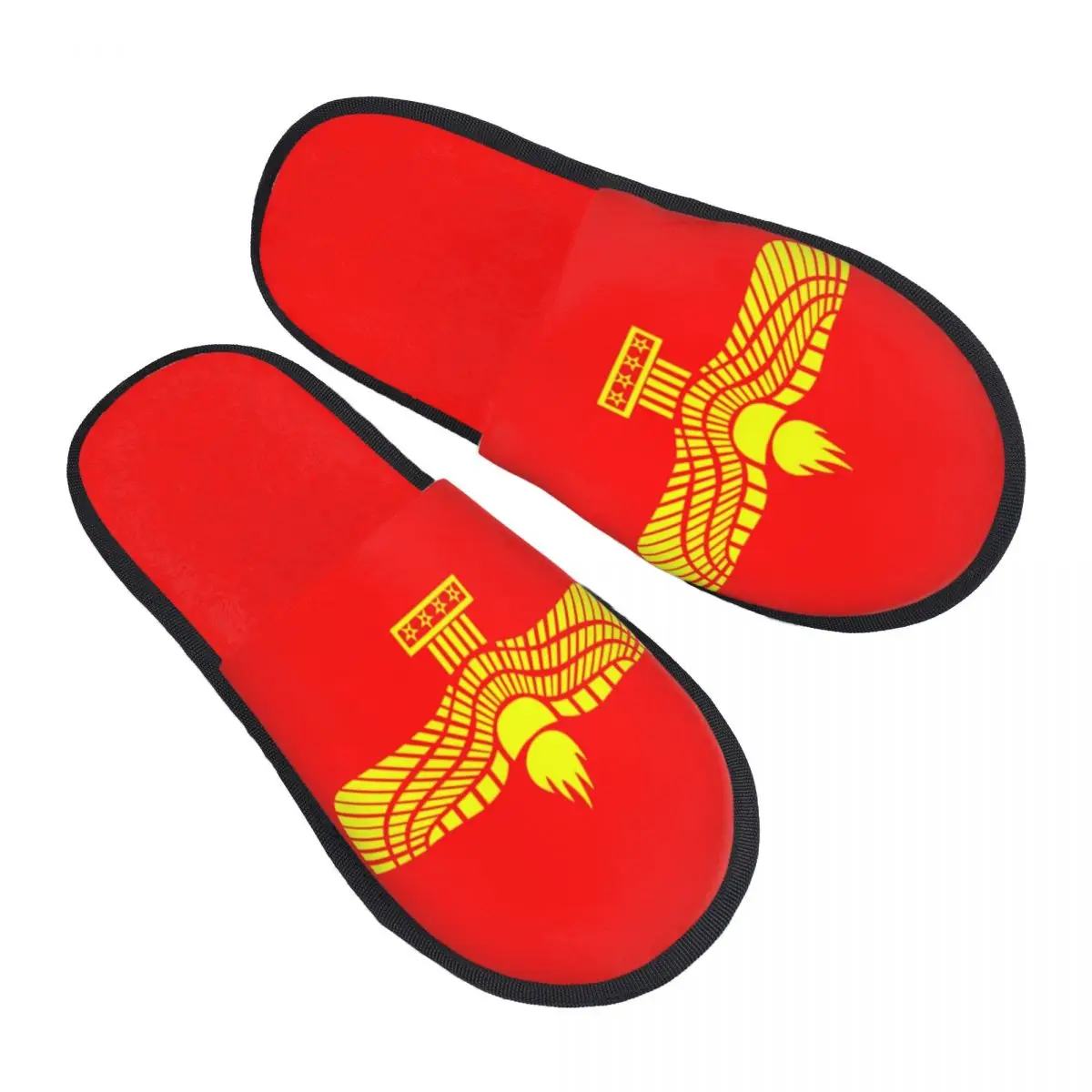 Custom Aramean Suryoyo Logo House Slippers Women Soft Memory Foam Syriac Assyria Flag Slip On Spa Slipper Shoes