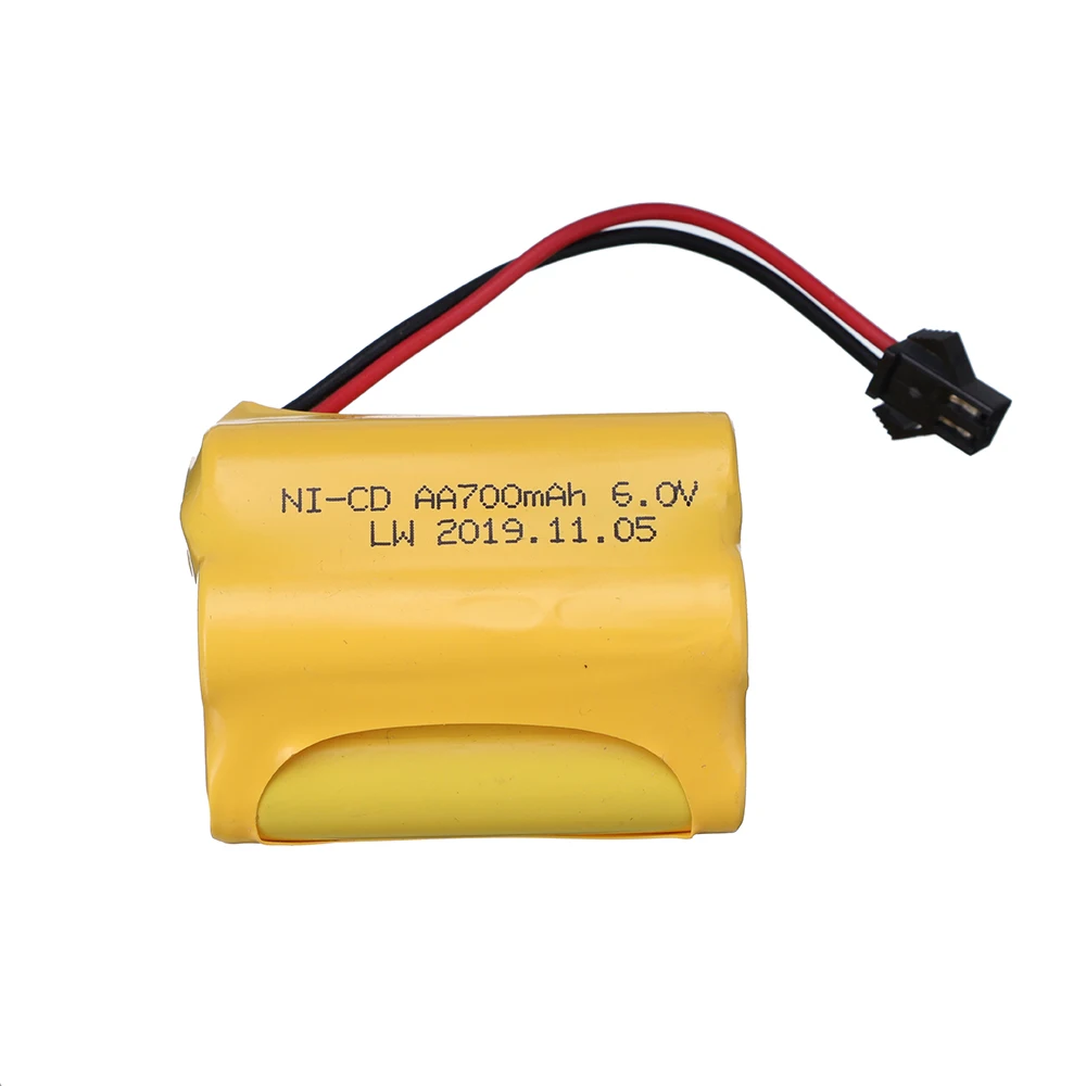 (Spina SM) batteria ricaricabile 6v 700mah + caricabatterie USB per giocattoli Rc auto serbatoi camion Robot barca AA Ni-CD 6v 700mah batteria