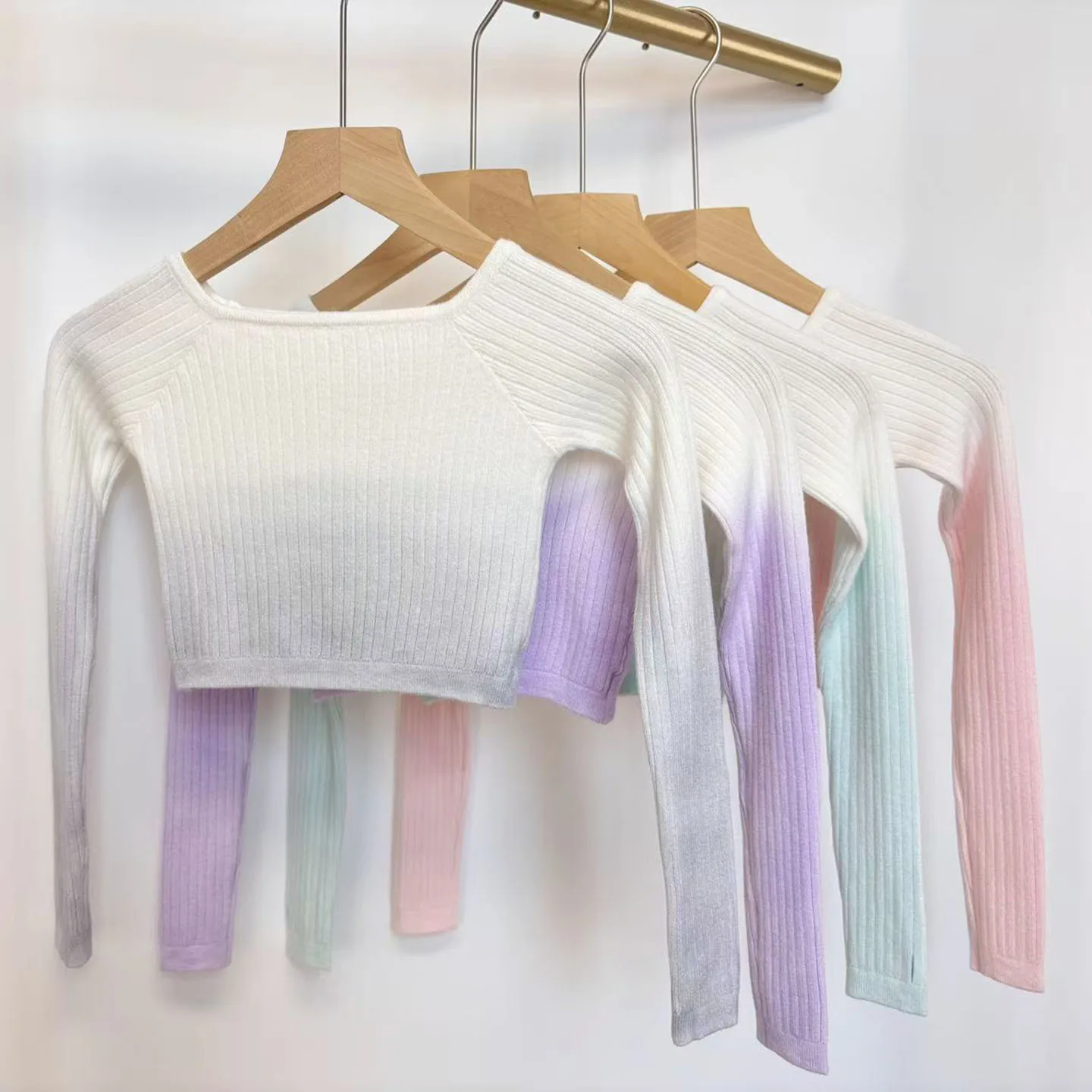 Girls Short Ballet Knit Top Cropped Dance Cardigan Gymnastics Slim-Fit Warm-Up Sweater Basic Dance Sweater Jacket Soft Stretchy