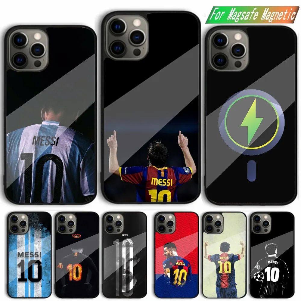 Football Superstar M-Messi-i  Phone Case Strong Magnetic for iPhone 15 16 14 13 Pro Max 11 12 Mini Magsafe Wireless Charging