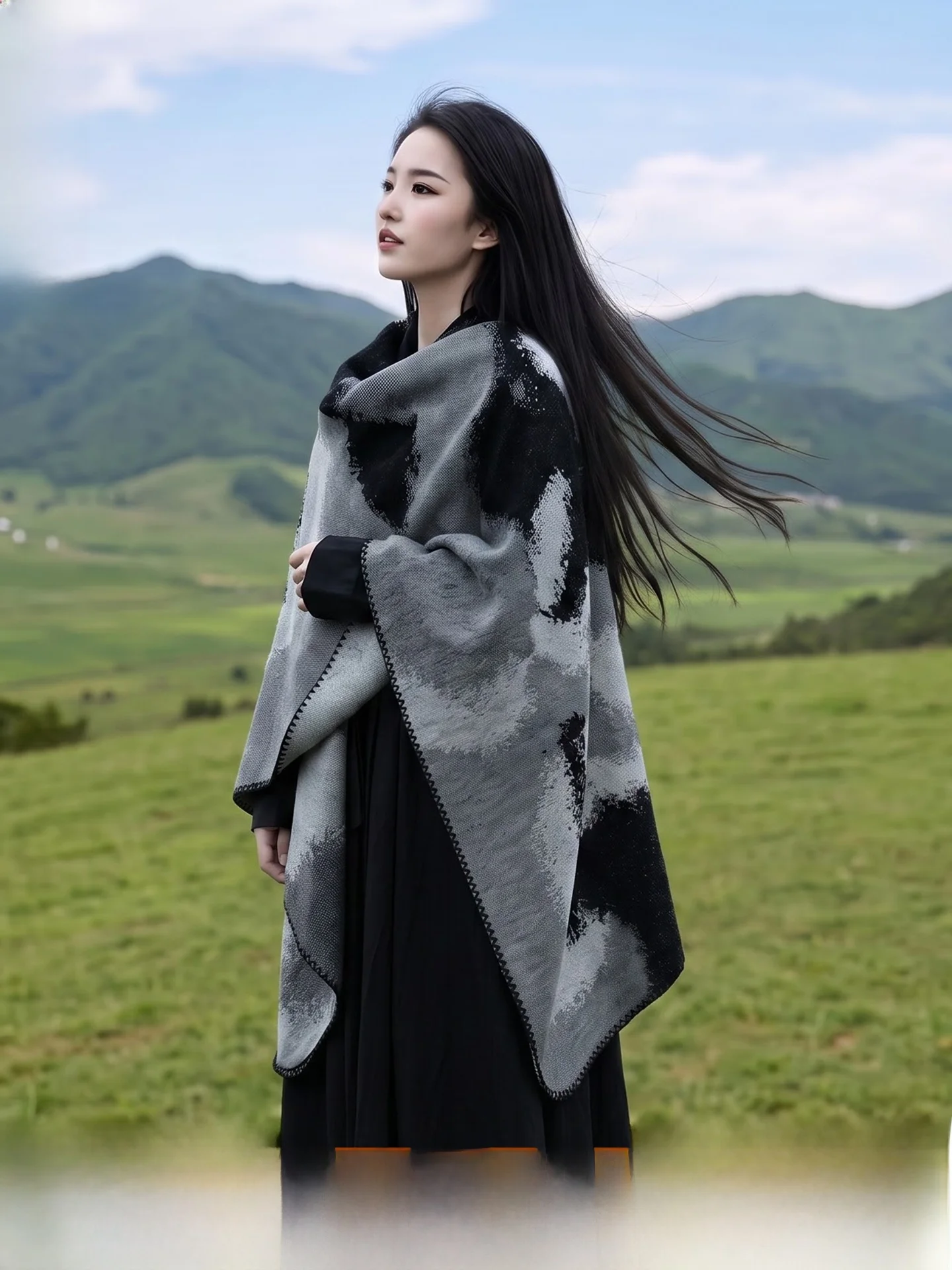 Echarpe-en-cachemire-pour-femme-ideale-pour-les-voyages-d'hiver-chaude-avec-col-montant-poncho-polyvalent-laine-de-qualite-superieure-motif-geometrique-degrade