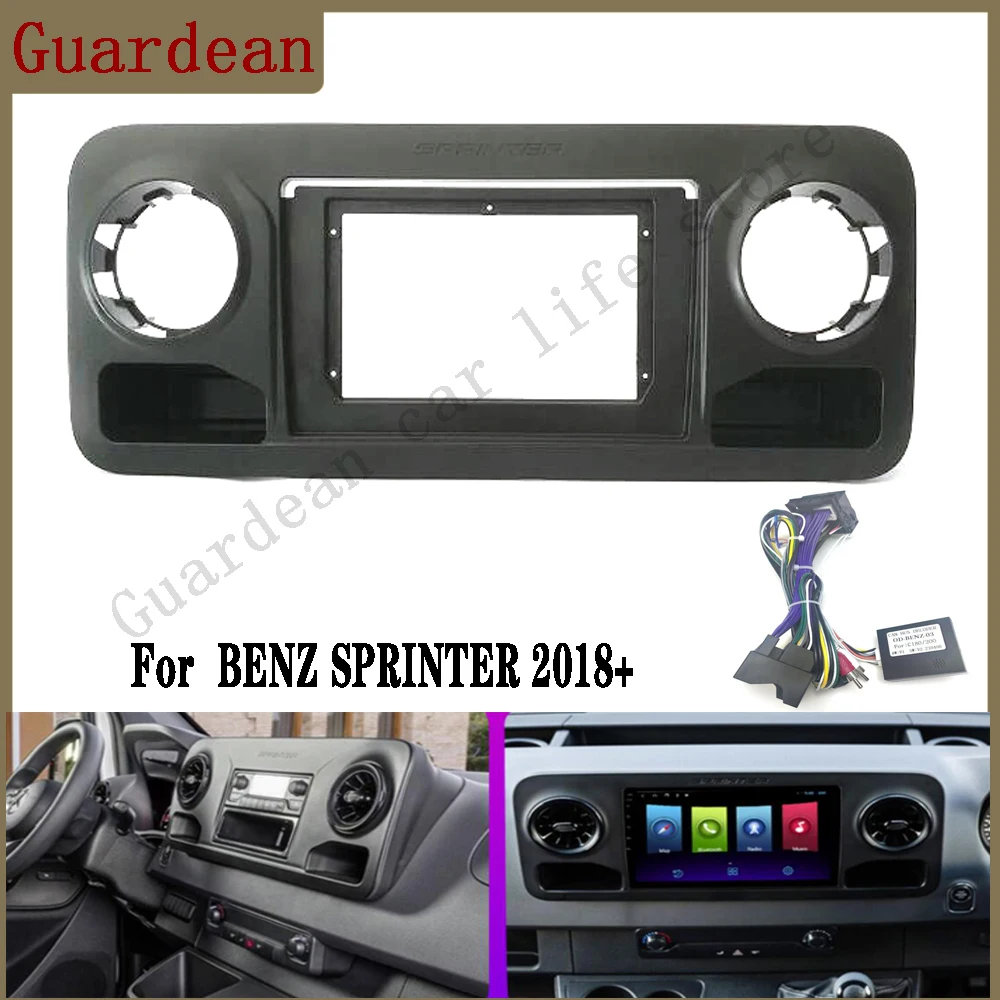 10.1 INCH 2 Din Car Radio Fascia For  BENZ SPRINTER 2018+ Stereo Dash Board Mount Frame 2 Din GPS MP5 Android Player Panel Trim