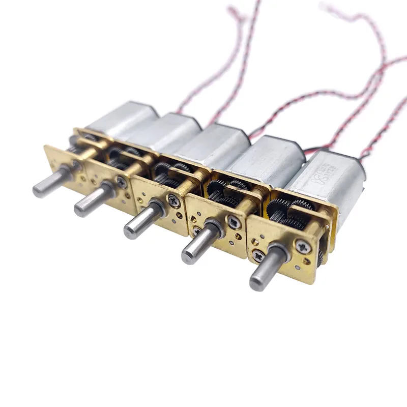 5Pcs G12-N20 Micro Metal Gear Motor with Gearwheel DC Motors Reduction motor D shaft 3V-9V rated voltage 6V rated speed 66RPM