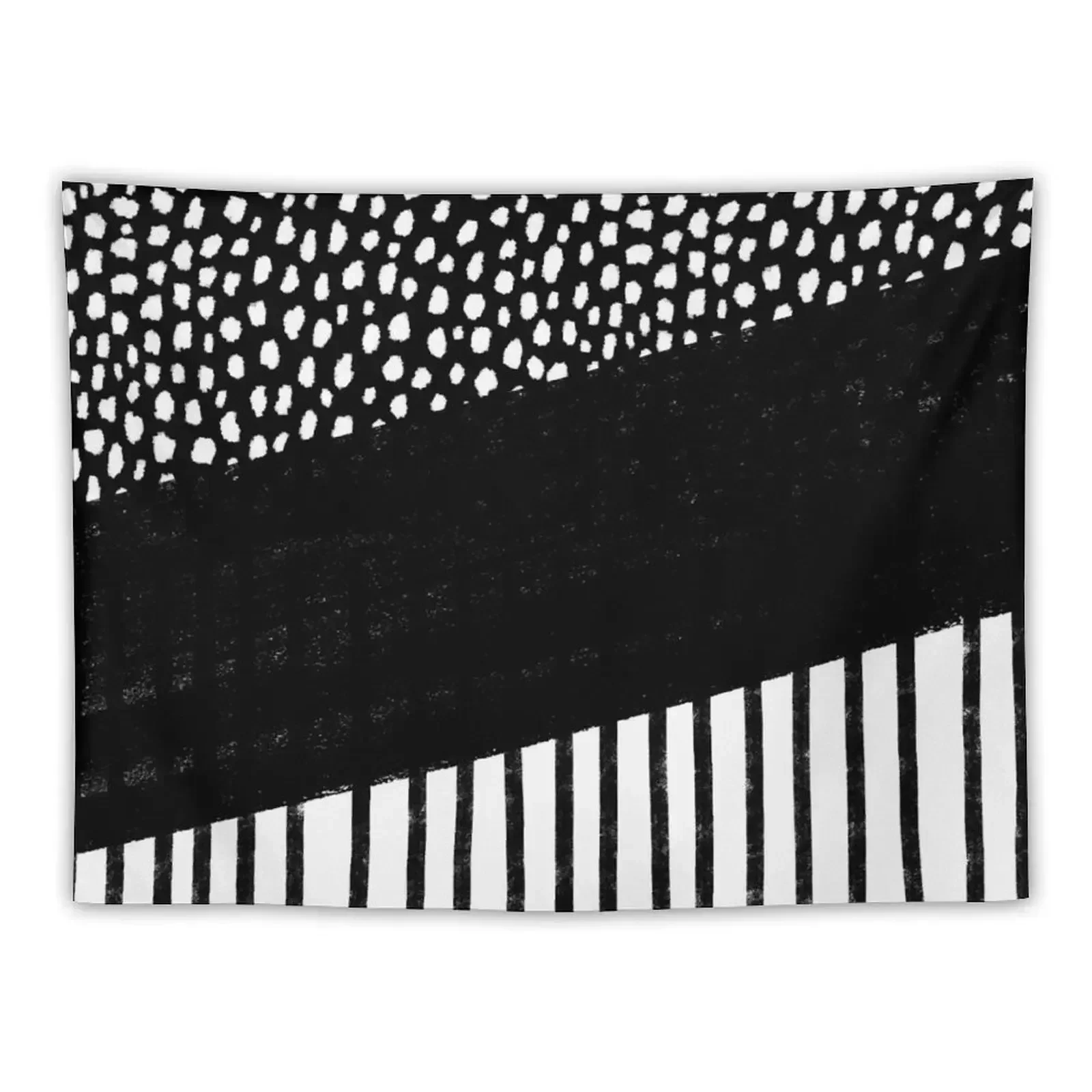 

Polka Dots and Stripes Pattern (black/white) Tapestry Living Room Decoration Carpet Wall Tapestry