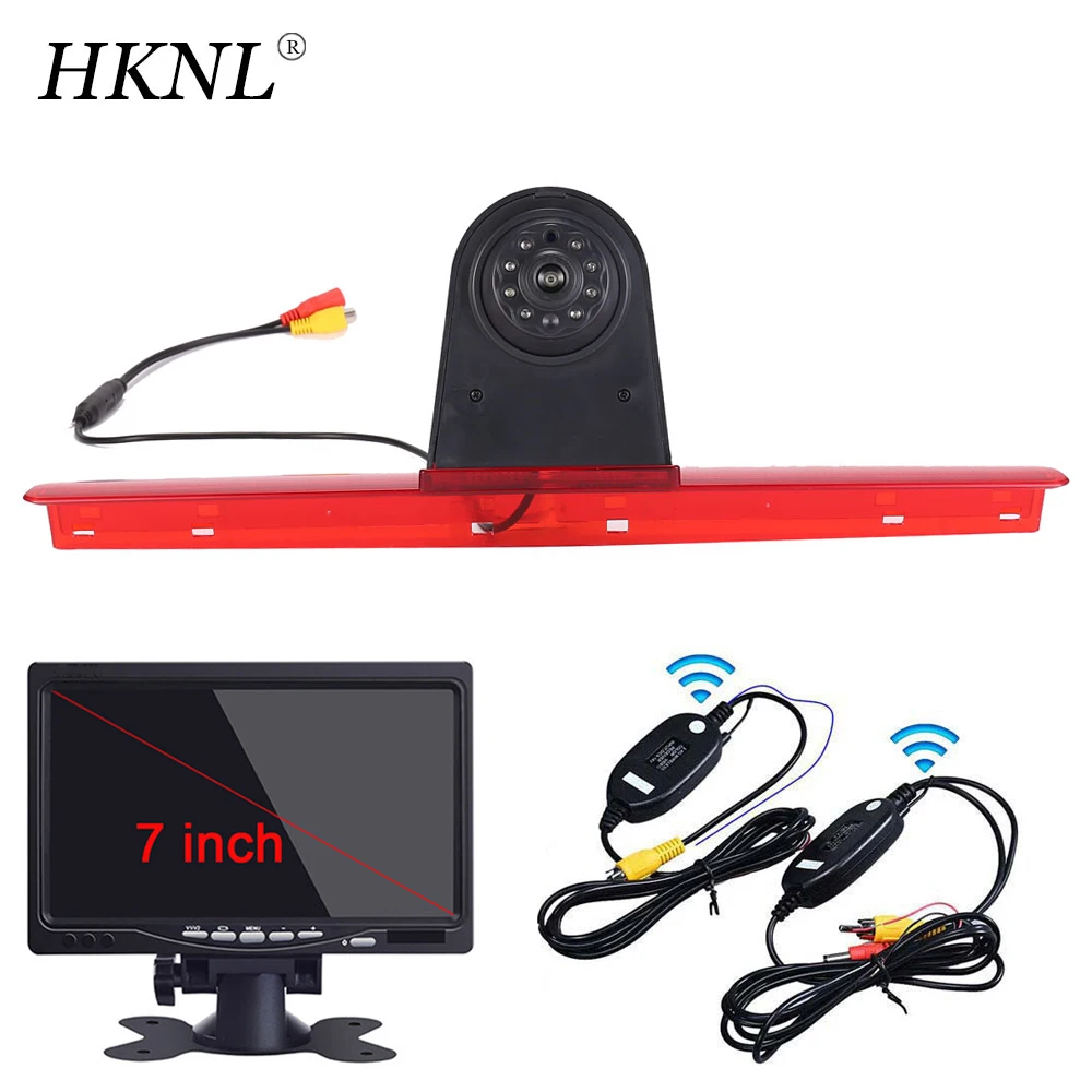 

HKNL CCD Car Reverse Rear View Camera 7"Monitor+2.4GHZ Wireless For VW T5 Transporter Multivan Caravelle Brake Light SUV Auto HD