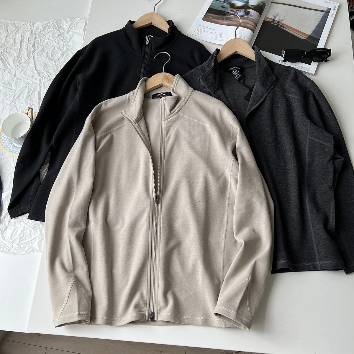 

Мужская демисезонная куртка Lanzhou из смесовой шерсти с воротником-стойкой, повседневная, спортивная, для города и активного отдыха, на молнии, с длинными рукавами