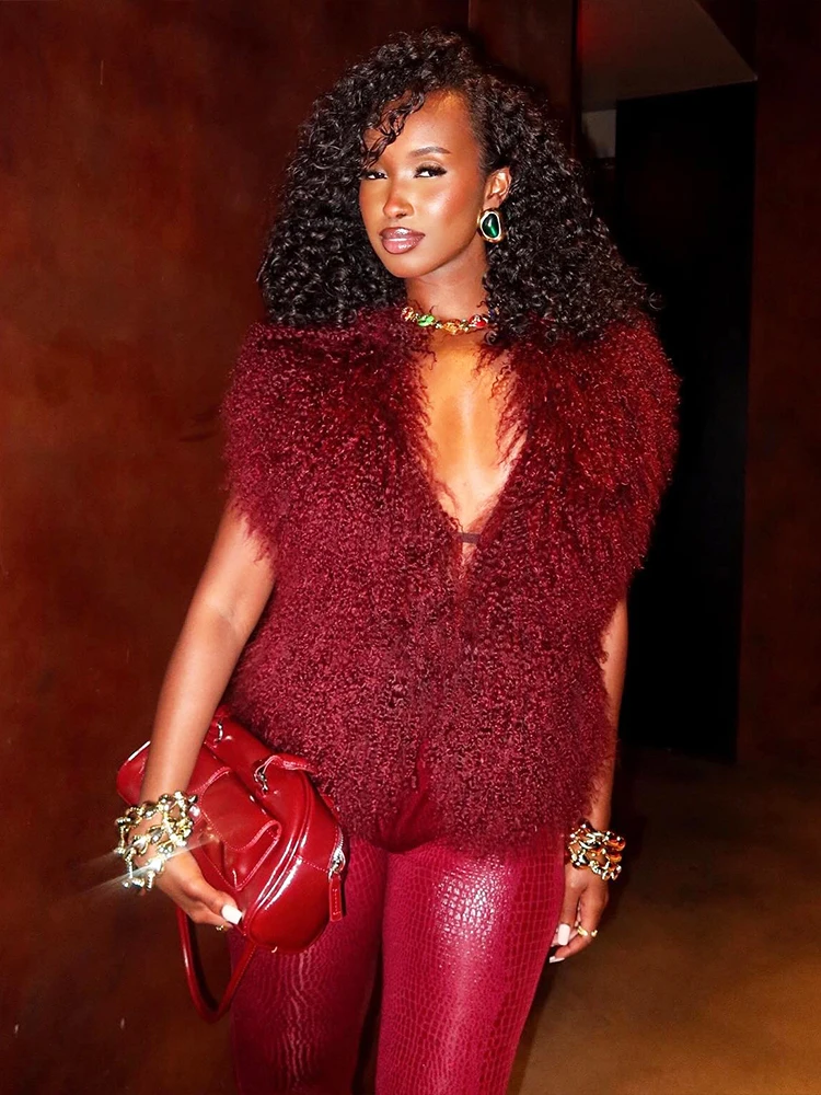 

Nibber пушистые топы на бретелях с открытой спиной, женские топы с лямкой на шее и глубоким вырезом на шнуровке, популярные девушки, вечерние в полуночном клубе, сексуальные модные кокетливые свитера, жилеты