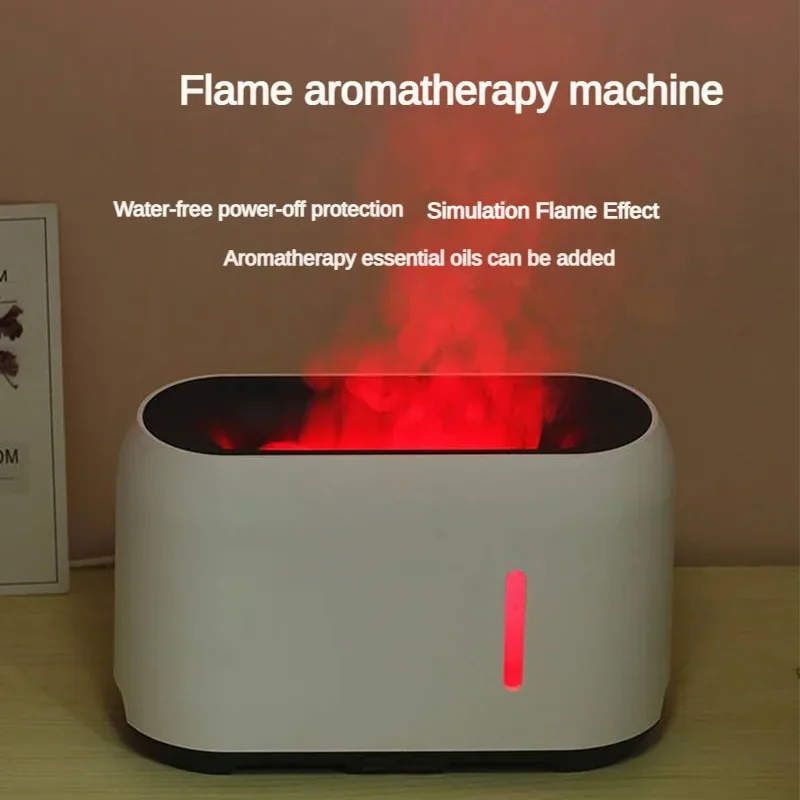 

Flame Aromatherapy humidifier 5V remote control wood grain essential oil 200ml large capacity LED spray diffusion